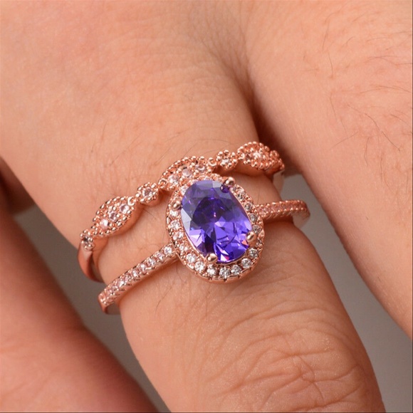 Jewelry - Rose Gold Filled Amethyst Ring
